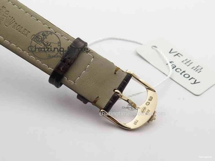 Brown On VF Date Best Cellini Dial A3165 White Strap RG Stick Markers Leather Edition 0104